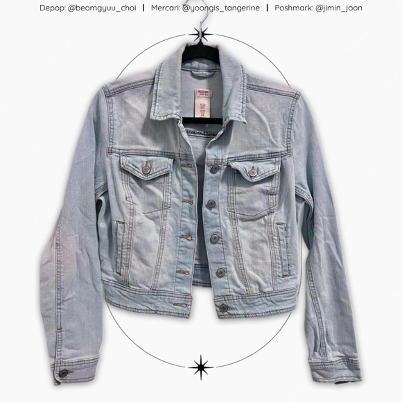 Light blue cropped denim jacket - Picture 1 of 4